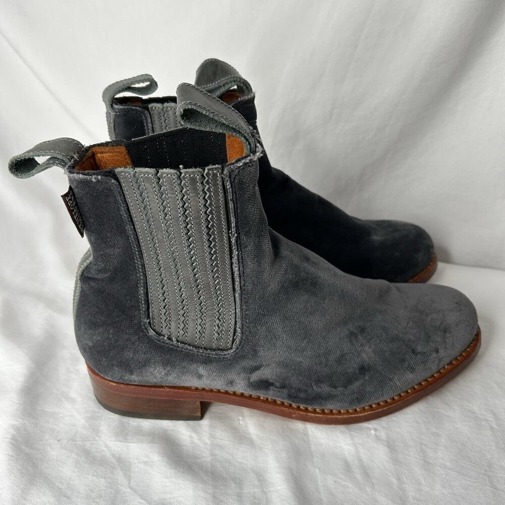 Penelope Chilvers Gray Velvet Chelsea Boot Size 37 (US 6.5) Pull On
